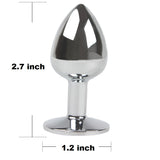 Metal Anal Butt Plug Colored Jewel, 6 colors - Free Shipping