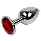 Metal Anal Butt Plug Colored Jewel, 6 colors - Free Shipping
