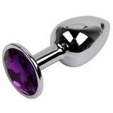 Metal Anal Butt Plug Colored Jewel, 6 colors - Free Shipping