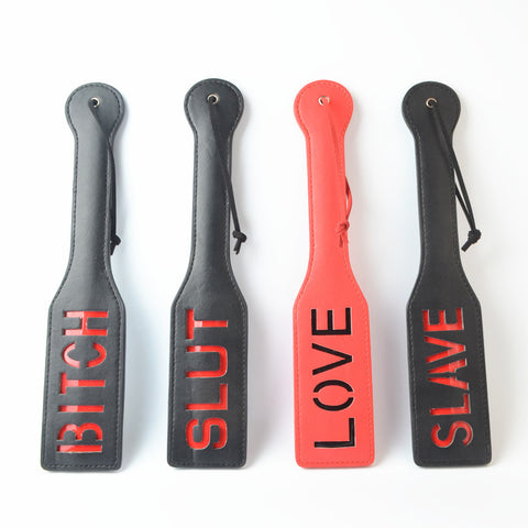 Spank Paddle with 4 styles BITCH, SLUT, LOVE, SLAVE, 3 colors - Free Shipping