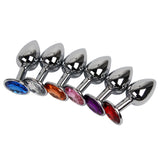 Metal Anal Butt Plug Colored Jewel, 6 colors - Free Shipping