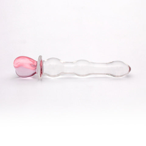 Pink Heart Glass Dildo - Free Shipping