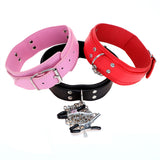 Leather Collar Chain Nipple Clamp - Free Shipping